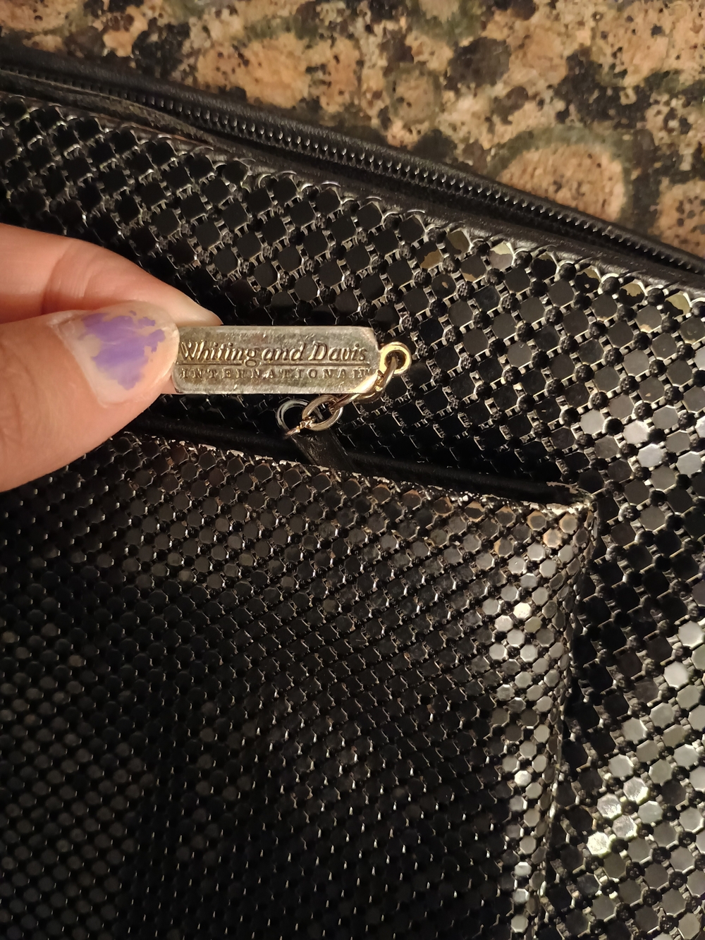 Whiting & Davis Black Mesh Clutch and Wristlet Set - Picture 5 of 8